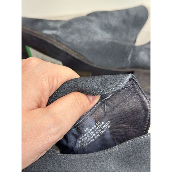 Free People Boots Size 9 V Black Suede Leather Ankle Booties Size 39EU Western - Picture 8 of 10